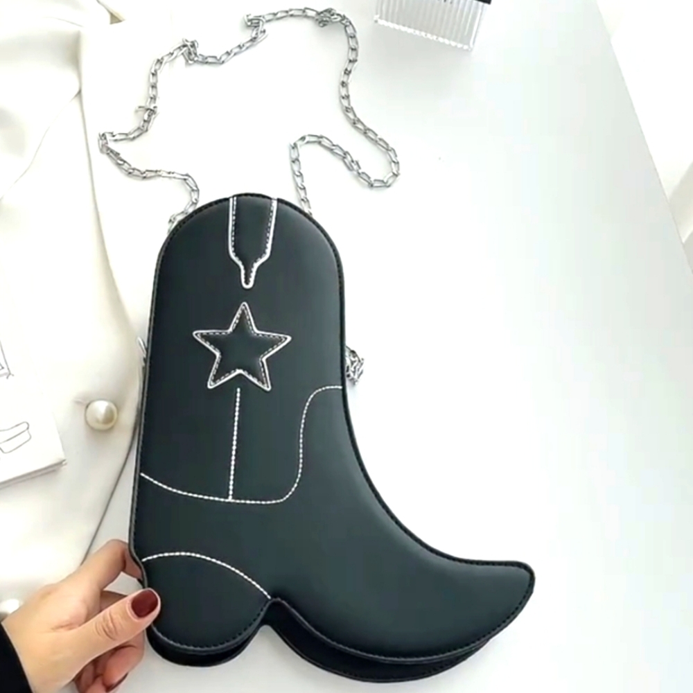 Cowgirl Boot Crossbody Bag BLACK👢 - Picture 4 of 17